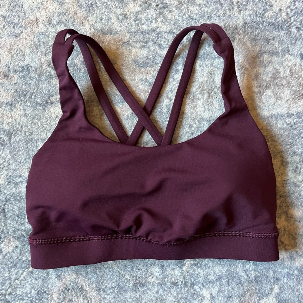 Lululemon Energy Bra - Plum size 4